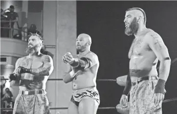  ?? GEORGE TAHINOS, RING OF HONOR ?? Ring of Honor performers include, from left, Jay Briscoe, Jay Lethal and Mark Briscoe.