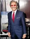  ?? ?? Geraldo Rivera launches his book “The Geraldo Show: A Memoir” in New York on April 2, 2018. Rivera ended his nearly 22-year run with Fox News at the end of June.