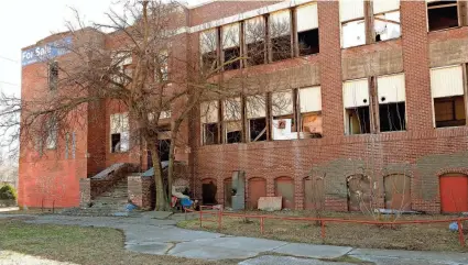  ?? PHOTOS BY DOUG HOKE/THE OKLAHOMAN ?? The Oklahoma City Council recently declared former Whittier School, 1900 NW 10, dilapidate­d and abandoned.