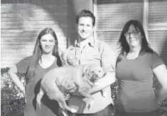  ?? ANIMAL PLANET ?? Host Travis Brorsen with Lisa Engel, her daughter Madison, and their dog, Gracie, on Animal Planet’s upcoming My Fat Pet.