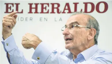  ?? JESúS RICO ?? Humberto De la Calle, exjefe negociador del Gobierno en el proceso de paz con las Farc.