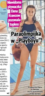  ??  ?? Pływaczka Elena Krawzow ma 97-procentową utratę wzroku