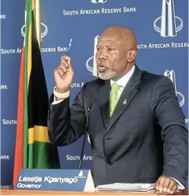  ?? /Freddy Mavunda ?? Call for changes: Governor of the SA Reserve Bank Lesetja Kganyago spoke at the Peterson Institute for Internatio­nal Economics in Washington on Tuesday.