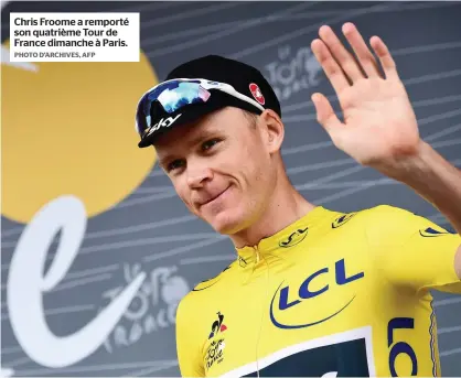  ?? PHOTO D’ARCHIVES, AFP ?? Chris Froome a remporté son quatrième Tour de France dimanche à Paris.