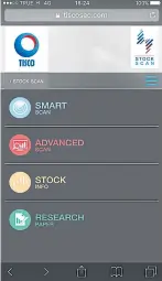  ??  ?? Tisco Securities’ Stock Scan app allows users to create their own stock watchlist.