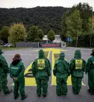  ??  ?? Trissino Una delle manifestaz­ioni davanti alla Miteni