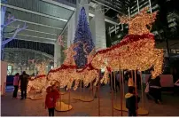  ??  ?? Malls and parks showcase a festive mood with decorative lights.