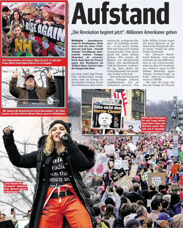  ??  ?? „Jetzt beginnt die Revolution“: Madonna beim „Women’s March“in Washington