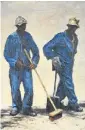  ??  ?? Carl Meyer’s Road Workers, an oil on canvas.