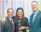  ??  ?? Rob Brooks, Erlanger’s executive vice president and chief operating officer; Dr. Nita Shumaker, honoree; and Dr. William Jackson, Erlanger’s executive vice president and chief medical officer.