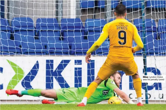  ??  ?? Miss Lyndon Dykes sees his penalty saved