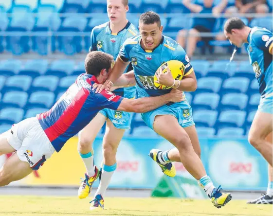  ?? Picture: ADAM HEAD ?? Phillip Sami has risen from the under-20s to become an NRL option for the Titans in 2017.