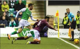  ??  ?? Hearts and Hibs last met in March, with the Gorgie club winning 3- 1