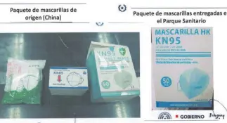  ??  ?? La diferencia entre las mascarilla­s al momento de su llegada al país y cuando fueron entregadas a Salud Pública.