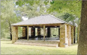  ?? PHOTOS BY MAYLON RICE SPECIAL TO ENTERPRISE-LEADER ?? This stone structure was central to the Prairie Grove Battlefiel­d State Park in the early days where memorial gatherings were held.