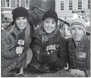  ??  ?? Opening the Bachelor Winter Games will be (from left) Trista Sutter, Hannah Storm and Ryan Sutter. The games begin at 7 p.m. today on ABC.