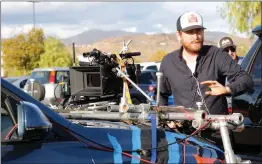  ?? Nikolas Samuels/The Signal ?? Crews work on a set at the Walmart parking lot in Canyon Country on Wednesday. The Santa Clarita Valley saw an increase in location filming in 2017.