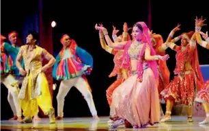  ?? — Supplied photo ?? dances perform during the dance extravagan­za, Merchants of Bollywood, during the opening of the abu dhabi Festival 2018 in the Capital on thursday.