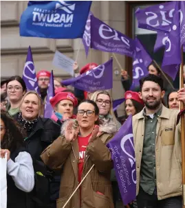  ?? Picture: Colin Mearns ?? The demo in Glasgow yesterday