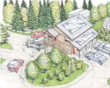  ??  ?? Architect’s rendering of the Salt Spring Island Farm Centre for Food Security, which will store food harvested on the island.