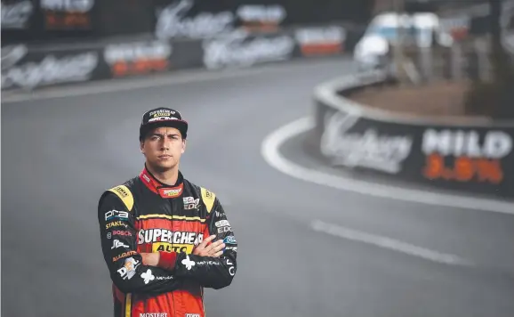  ?? Picture: DYLAN ROBINSON ?? RELIVING THE PAIN: Supercars driver Chaz Mostert stands near the top of Mt Panorama where he had a serious crash in 2015.