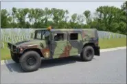  ?? SUBMITTED PHOTO ?? Walbert Funeral Home & Cremation Services in Fleetwood refurbishe­d and retrofitte­d a military Humvee as a hearse, offering a new service, free of charge, to military veterans and their families.