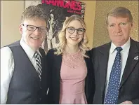  ?? SUBMITTED PHOTO ?? Wayne Thibodeau, left, managing Editor of The Guardian; Millicent McKay, reporter at the Journal Pioneer; and retired Guardian managing editor Gary MacDougall, at the Atlantic Journalism Awards in St. John’s N.L. Saturday, May 6.