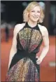  ??  ?? Cate Blanchett a su llegada al estreno de su nueva película en el Festival de Roma, ayer