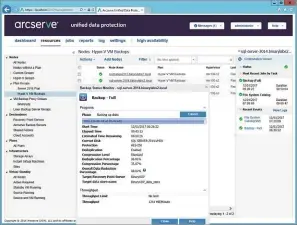  ??  ?? LEFT Arcserve’s well designed web console makes light work of backup and recovery management