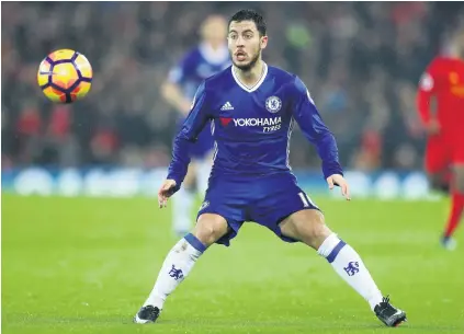  ?? Picture: Getty Images ?? KEY. Eden Hazard’s availabili­ty is a big boost for Chelsea ahead of their visit to Stoke today.