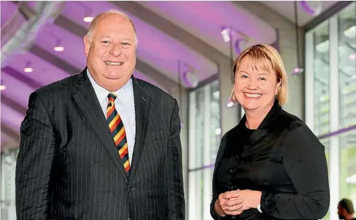  ?? PHOTO: FILE ?? The Rata Foundation Annual Marlboroug­h Grants Function at ASB Theatre last year, with chairman Roger Bridge and chief executive Louise Edwards.