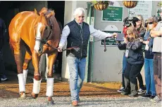  ?? GARRY JONES/THE ASSOCIATED PRESS ?? Trainer Bob Baffert says Justify is not showing any ill effects and figures to be good to for the Preakness after suffering a bruised heel during his win at the Kentucky Derby.