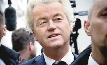  ?? ANNIK MH DE CARUFEL LE DEVOIR ?? Aux Pays-Bas, le chef du Parti pour la liberté, Geert Wilders, a connu une ascension fulgurante.