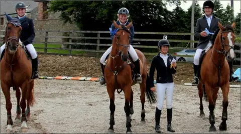  ??  ?? The 90cm Registered Jumping League winners Sadhbh O’Brien, Kim Byrne, Lynn Patterson and Peter Barnwall.