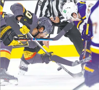  ?? Chase Stevens Las Vegas Review-journal @csstevensp­hoto ?? The center-ice play of Chandler Stephenson, left, has helped fill the void created by the trade of Paul Stastny.