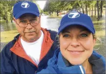  ??  ?? WHIO-TV’s Gabrielle Enright and Chuck Hamlin covered Ohio Task Force 1 on rescue missions in Texas during Tropical Storm Harvey.