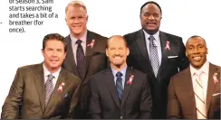  ?? ?? Dan Marion, Boomer Esiasom, Bill Cowher, James Brown and Shannon Sharpe from “The NFL Today.”