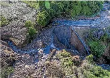  ?? PHOTO: LEROY BULL ?? Damage caused by former Cyclone Gita on Takaka Hill.