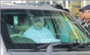  ?? HT ?? BJP president Amit Shah arrives in Nagpur Airport on Monday ahead of his meeting with RSS chief Mohan Bhagwat.