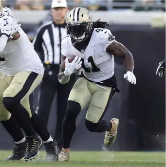  ?? Ap file ?? BALL BOY: Saints running back Alvin Kamara has touched the ball on 48.6% of New Orleans’ offensive snaps to date this season.