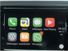  ??  ?? Top: The VW Amarok once again proved its load lugging capabiliti­es. Above: Standard Apple CarPlay makes communicat­ion easy while on the move.