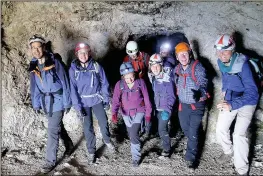  ??  ?? Hinckley Mountainee­ring Club members took a summer vacation to the Italian Dolomites and the Austrian Alps. Group members are pictured in the tunnels of Mt Lagazuo in the Dolomites