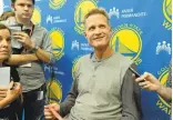  ?? DAN HONDA/STAFF ?? Warriors coach Steve Kerr believes in leadership and criticizes the president for lacking that quality.