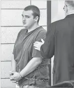  ?? KELSEY KREMER/DES MOINES REGISTER VIA AP ?? RIGHT: Collin Daniel Richards appears in court Tuesday in Nevada, Iowa, after being charged in the death of Iowa State golfer Celia Barquin Arozamena.