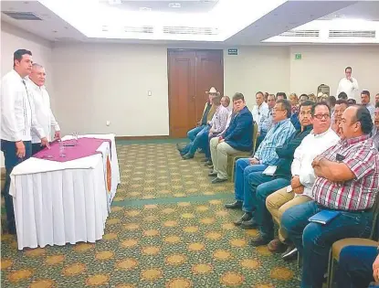  ?? JOAQUÍN LÓPEZ ?? Los líderes que integran la CATEM se reunieron en Tampico.