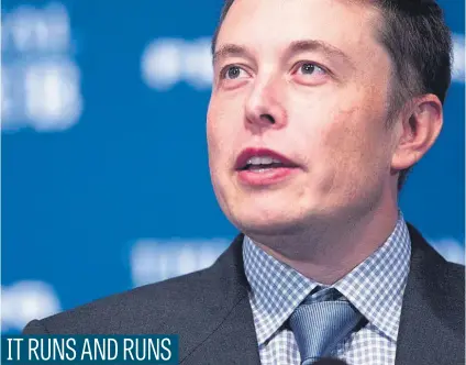  ?? Picture: Bloomberg ?? Four hundred and ninety eight kilometres. That’s the electric range of a $44 000 version of Tesla’s Model 3, unveiled on Friday. Tesla has taken in more than 500 000 deposits at $1 000 each, CEO Elon Musk said.