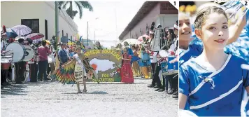  ?? FOTOS: JUAN FLORES ?? (1) Los pequeños rindieron homenaje a Honduras, luciendo trajes típicos. (2) Esta hermosa pomponera, vestida con los colores de la bandera, llenó de gracia el desfile con sus movimiento­s.