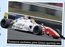  ??  ?? Florescu’s exclusion gave Quinn opening win