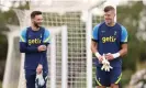  ?? Photograph: Tottenham Hotspur FC/Getty ?? Fraser Forster (right) and Hugo Lloris at a Tottenham training session last July.