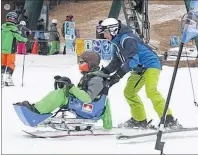  ?? SUBMITTED PHOTO ?? A Canadian Adaptive Snowsports ski program has been launched at Ski Ben Eoin. Shown from the left are Josh Martin, a participan­t, with instructor Steve Plumridge.